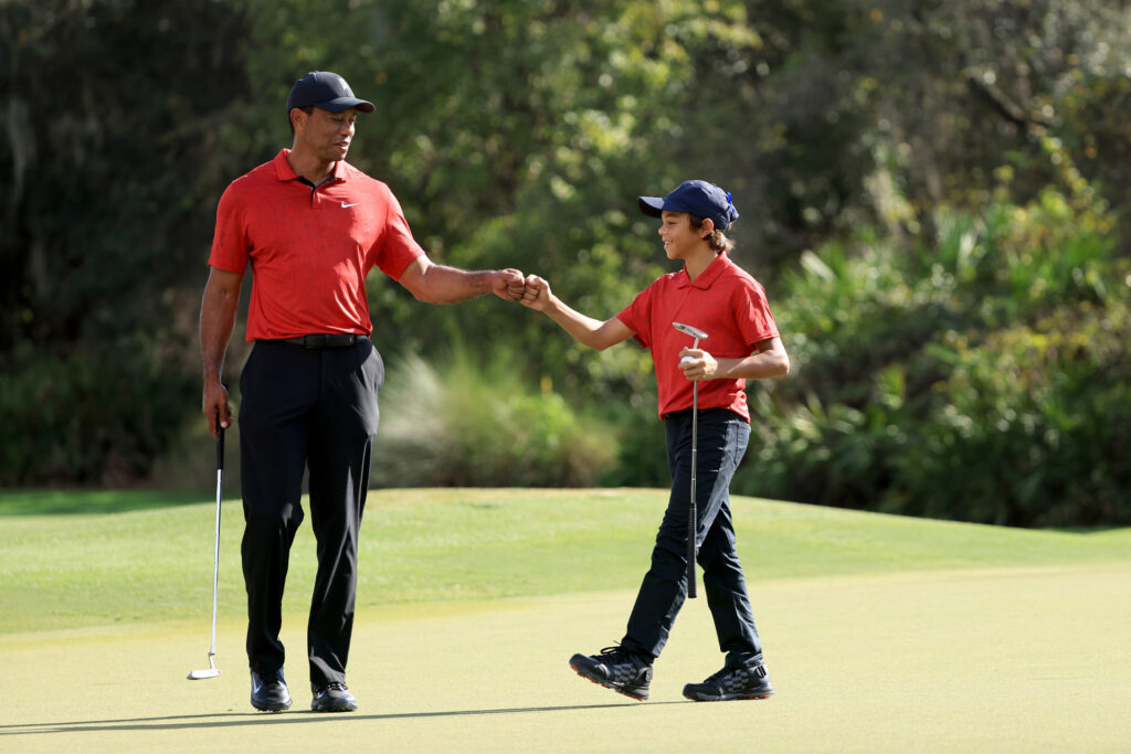 Tiger and Charlie Woods