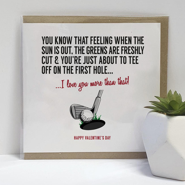 Golf Valentine's Day card