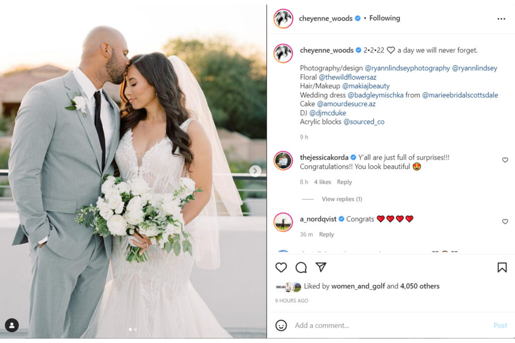 Cheyenne Woods marries Aaron Hicks