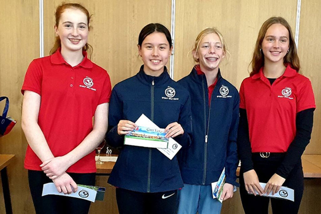 2021 AGF Scholarship Program graduates Keira, Molly, Ruby and Mackenzie winning the latest Get On the course Women’s Ambrose - a great example of girls progressing their golf to become competitive players.