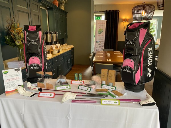 Prize table at Yonex Ladies Golf Tour