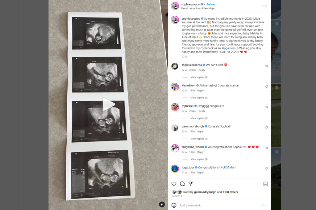 Sophia Popov expecting a baby