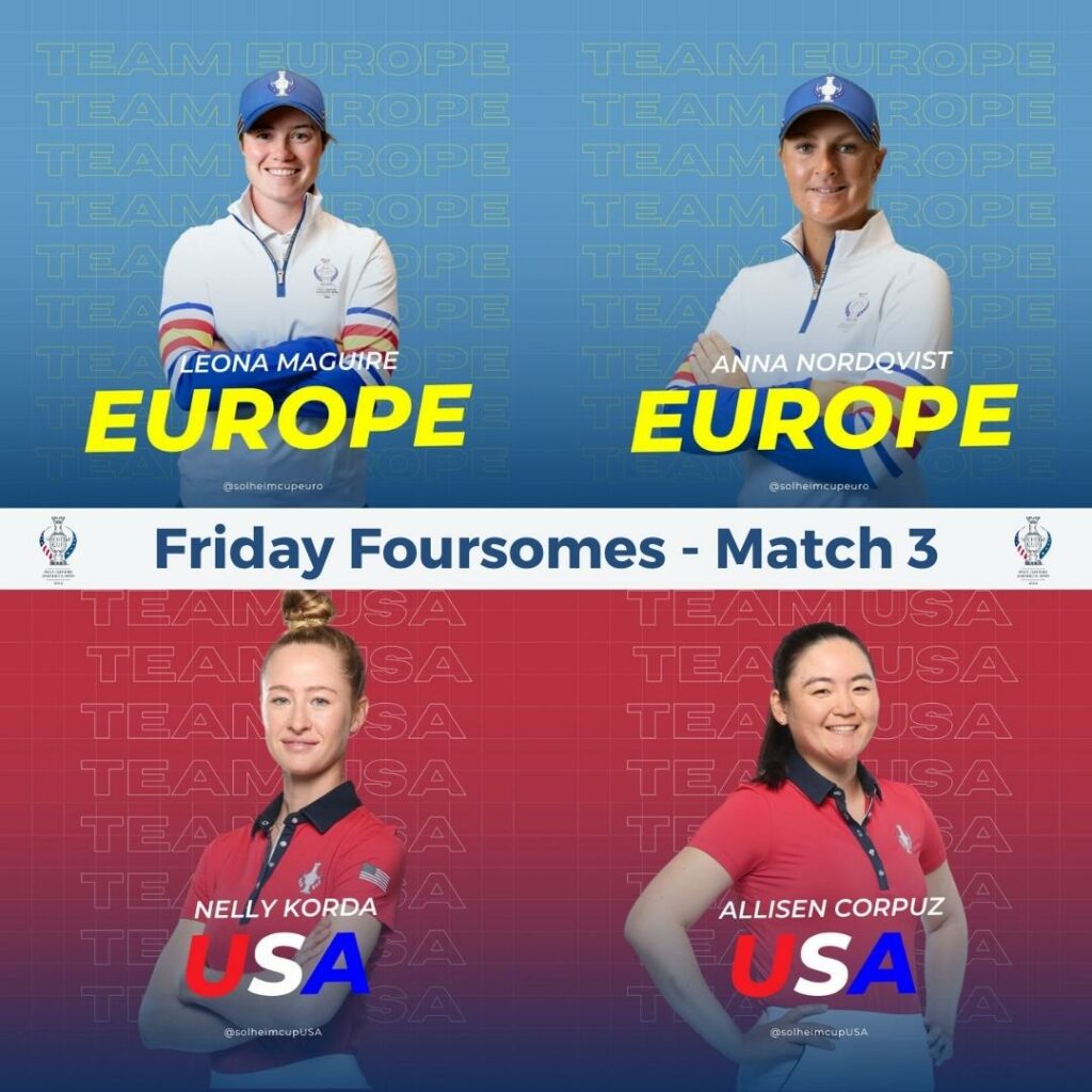 Solheim Cup 2023 Friday Foursomes