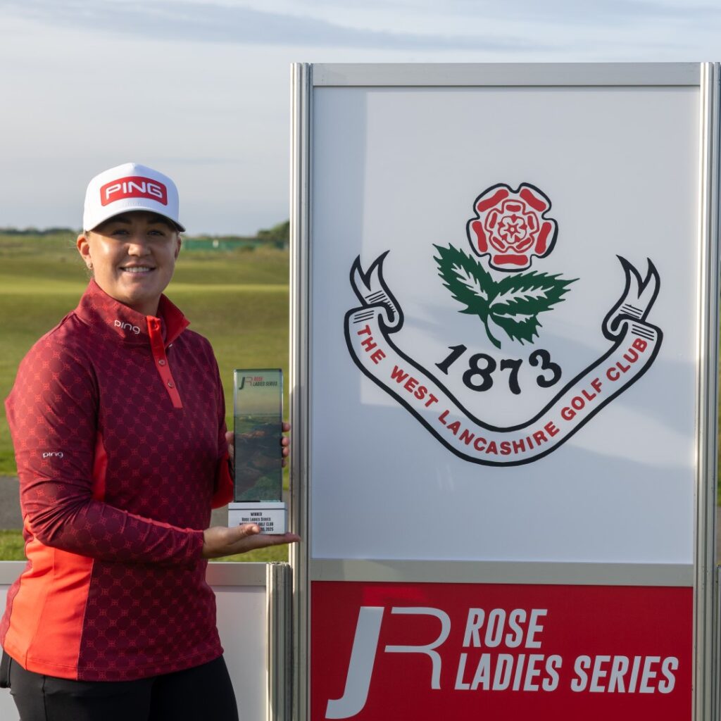 Winner Chloe Williams with her Rose Ladies Series West Lancs trophy
