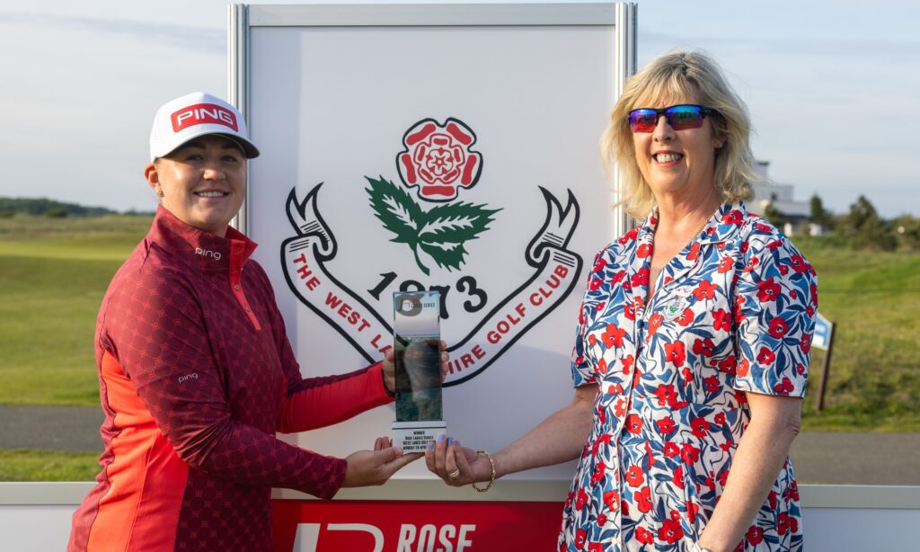 Chloe Williams and West Lancs Lady Captain Toni Keane