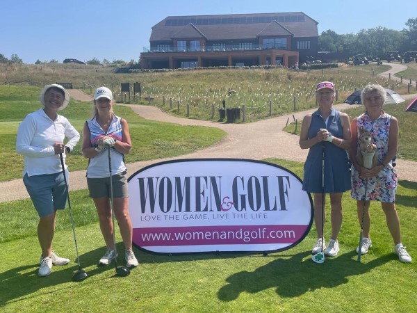 Helen, Sue, Sarah & Kathie on the 1st tee at The Caversham