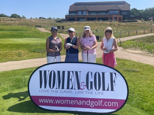 Veronica, Rachael, Jane & Sally on the 1st tee at The Caversham