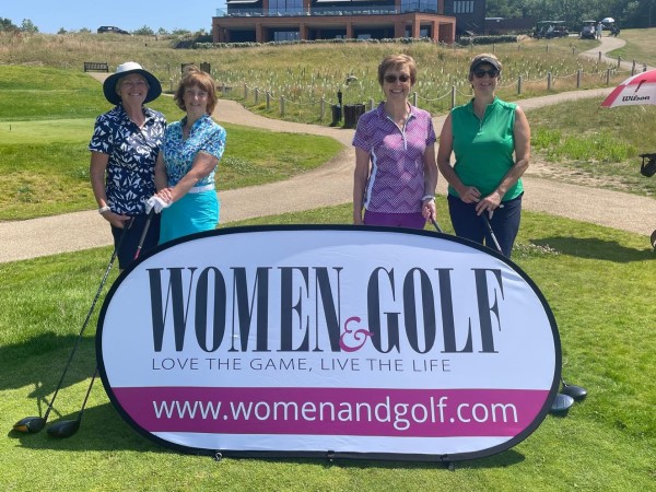Stephanie, Anne, Jackie & Annie on the 1st tee at The Caversham