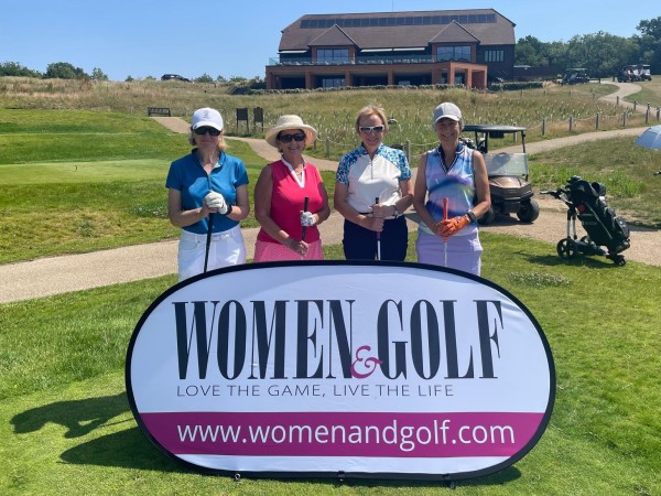 Lisa, Valerie, Pat & Kathryn on the 1st tee at The Caversham