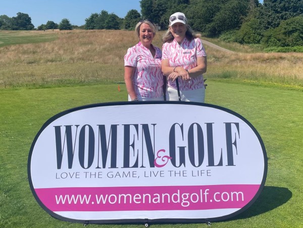 Kim & Jane on the 1st tee at The Caversham