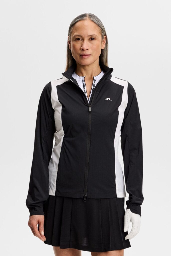 J.Lindeberg Brooks Zip Packable Jacket / Black | Women & Golf